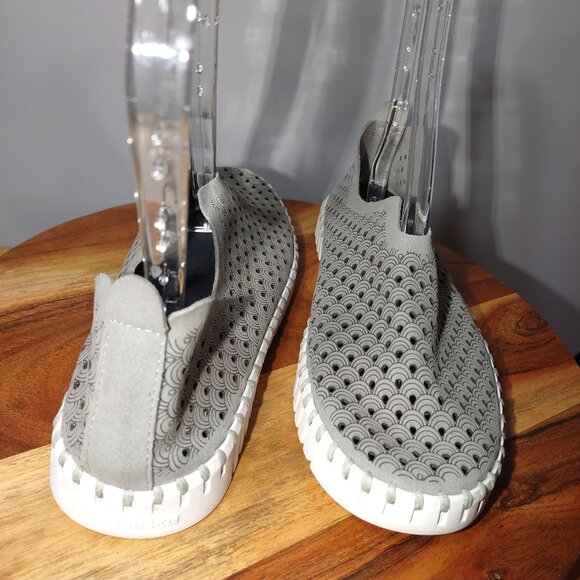 Ilse Jacobsen Tulip 3271 Womens Slip-On Shoes Gray Laser-Cut Design Lightweight - Picture 5 of 7